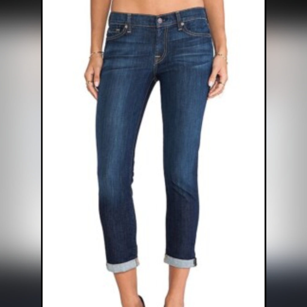 7 For All Mankind the Skinny Crop & Roll Size 32